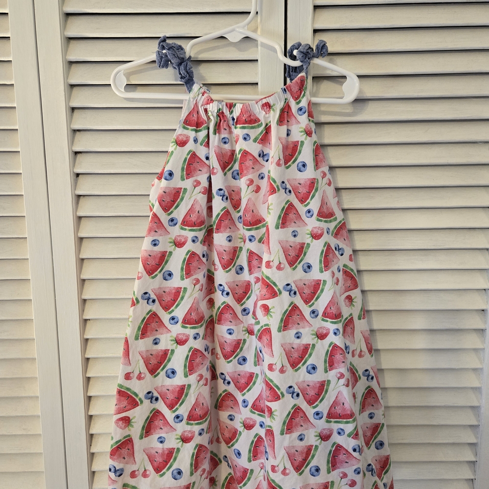 Watermelon Print Kids Casual Dress